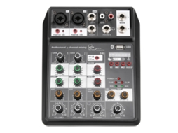 Som Card Mixer Console 4 Canais Interface de Áudio USB para Gravação em PC e Canto