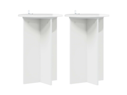 Conjunto 2 Suporte Moderno Para Plantas Vidaxl Branco Derivados De Madeira (ø40 X 60 Cm)