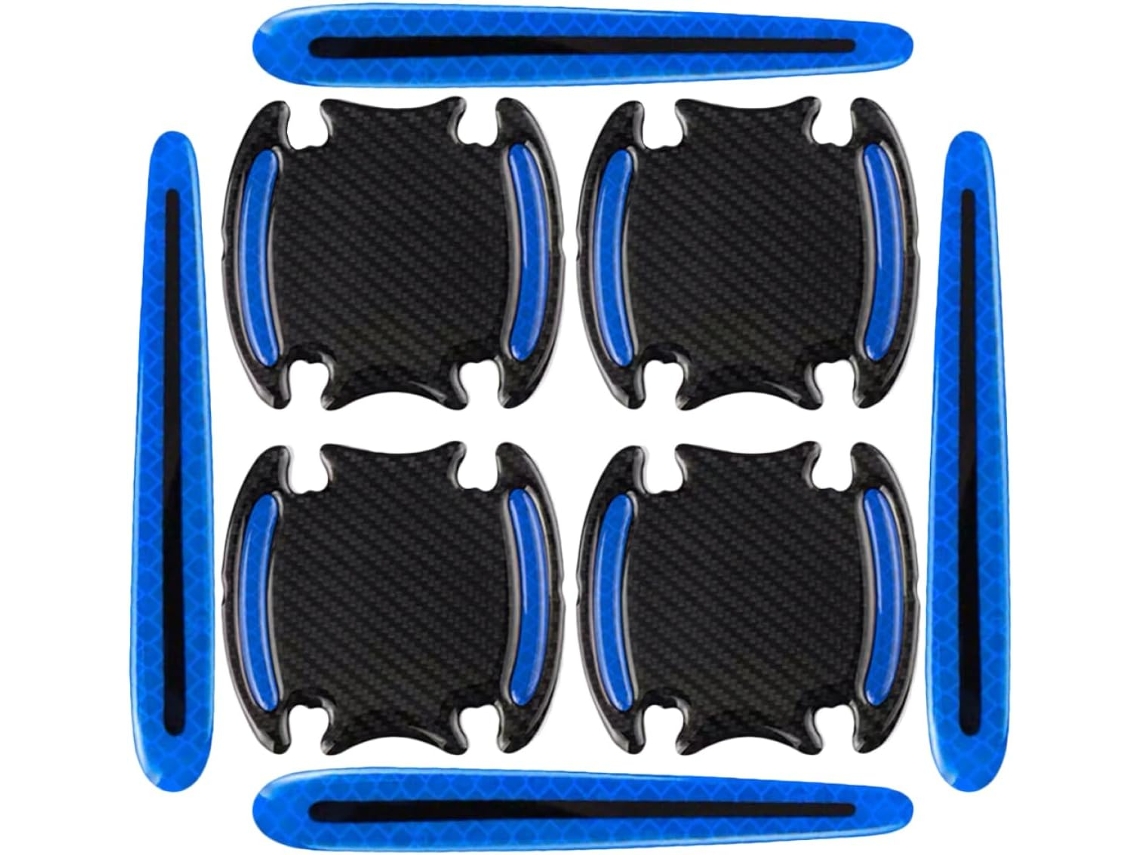 Adesivos Refletivos Para Proteção De Maçanetas De Portas De Carros, 8 Peças, Pvc Azul.