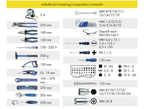 Mochila de Ferramentas HEYTEC Montagem Equipada 90 Peças