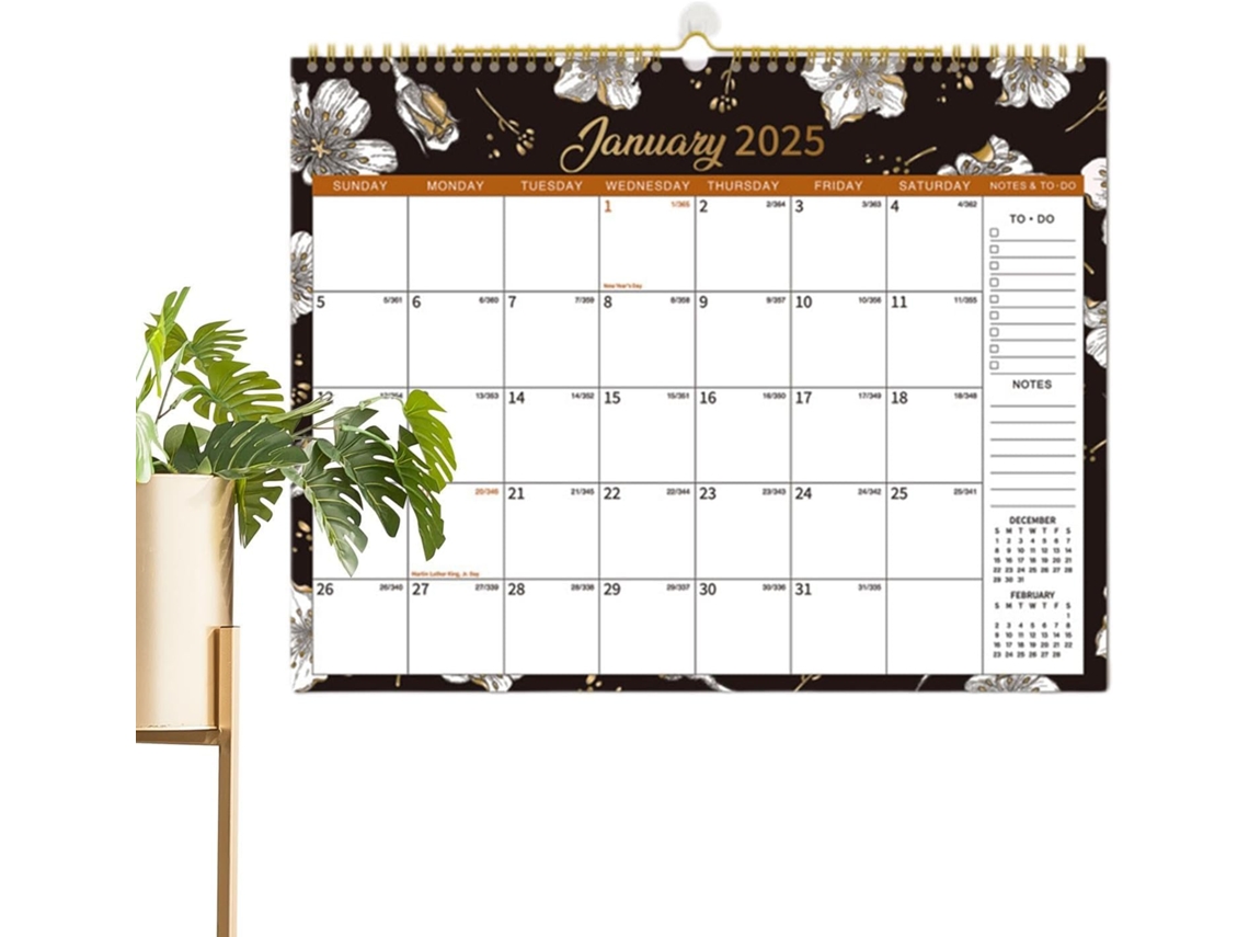 De Parede 38 X 28 Cm Para Casa E Escola, Calendário 2025, De