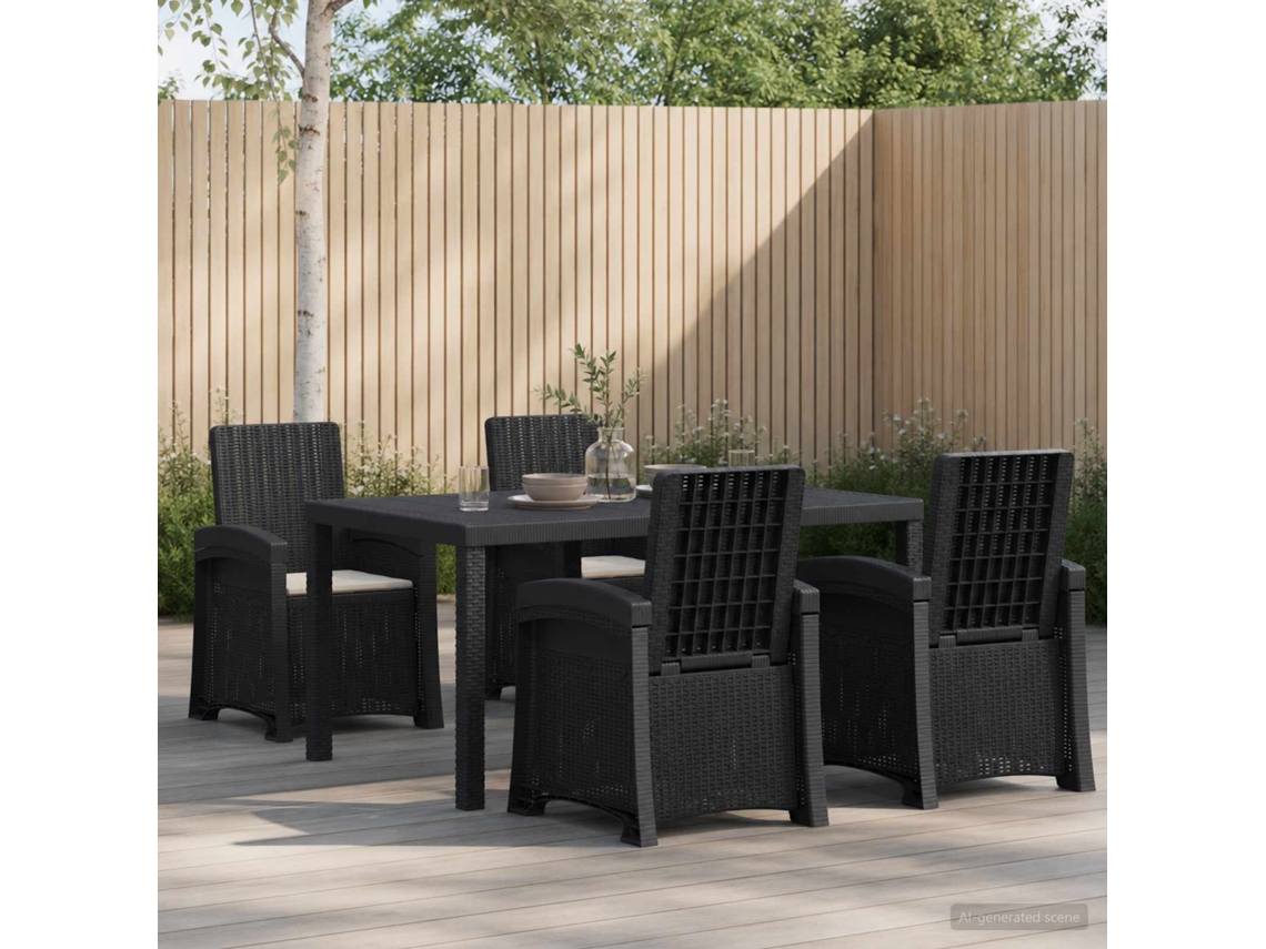 Vidaxl Conjunto De Jantar Para Jardim 5 Unid. Pp