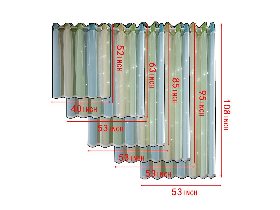 Cortinas Blackout Estrelas Duas Camadas para Quarto Menina Roxa 53x85 polegadas com 2 Painéis | S/MARCA