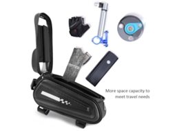 Lurelia Bolsa De Bicicleta Com Ecrã Tátil E Capa Rígida Preta De Pvc Impermeável Para Telemóvel E Ciclismo