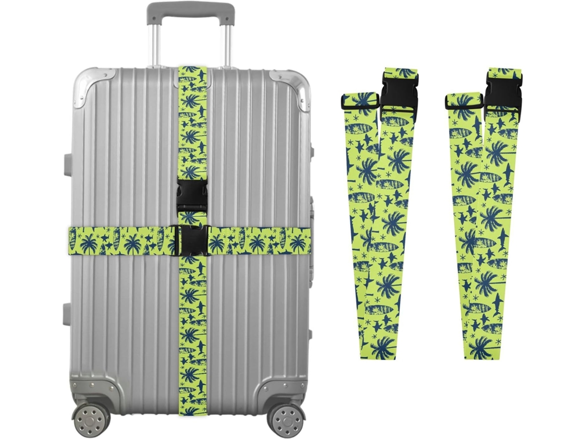 Conjunto De 2-cintas Bagagem Shark Em Formato Coqueiro Para Malas, Cintas De Viagem, Acessórios Para Cinto, Conector De