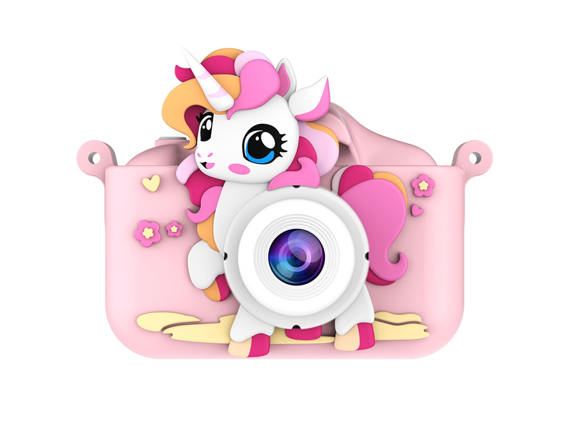 Câmera Infantil de Desenho Animado com Câmera Dupla Hd YUNZII (rosa e de Alta Definição para Meninas, Cartão de Memória Não Incluído)