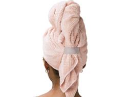 Toalha de Microfibra Grande para Secar Cabelo Feminina , Altamente Absorvente, de Secagem Rápida e Sem Frizz. MDUG (rosa)