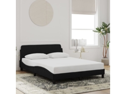 Estrutura De Cama Sem Colchão 140x200 Cm Veludo Preto