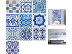 Conjunto 10 Adesivos Parede Resistentes 20x20 Pvc Impermeável Antiderrapante Decoração Porcelana Branca GOKOCO