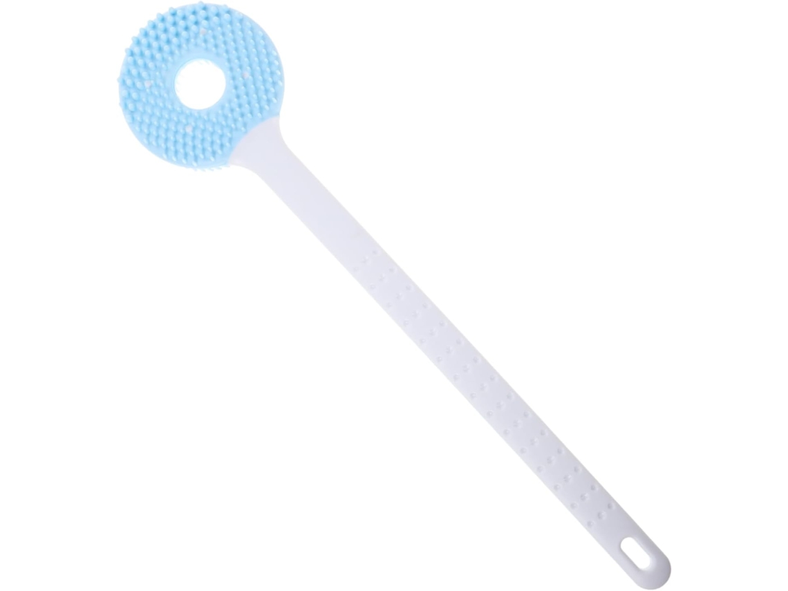 Escova De Banho Silicone Com Cabo Longo Wooneky, Cabeça Esfoliante E Escova Macia Para Limpeza Corporal
