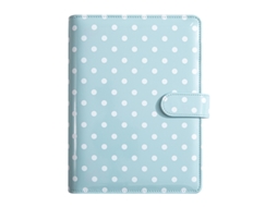A5 Loose Leaf Spotted Blue Accounting Notebook With Multiple Card Slots For Financial Planning And Work Record