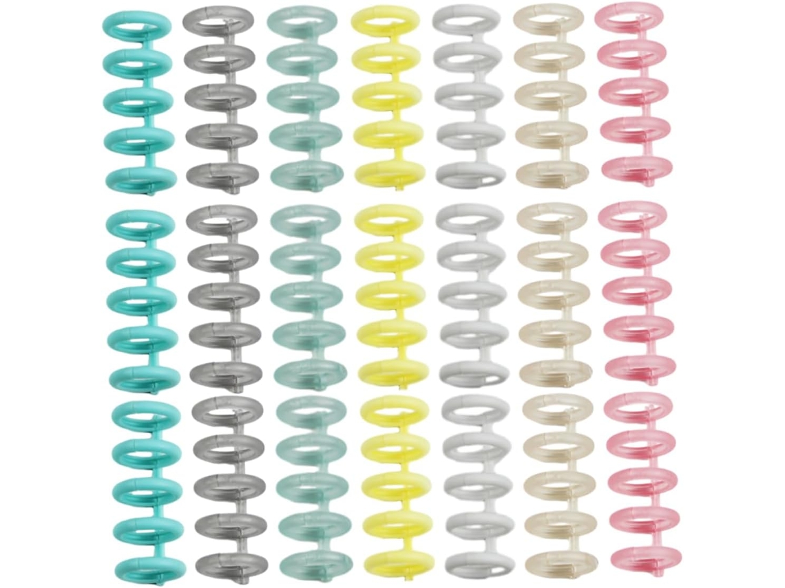 Conjunto De 30 Argolas De Plástico Multicoloridas Com 5 Furos, Ideais Para Cadernos, Pastas, Folhas Gokoco