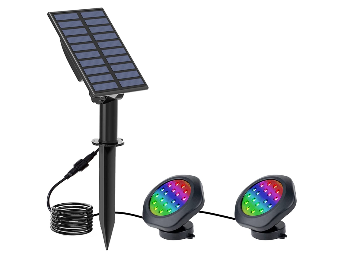 Luzes solares LED submersíveis à prova d'água IP68 para aquários, jardins, piscinas e fontes (modelo 2026), 2026.