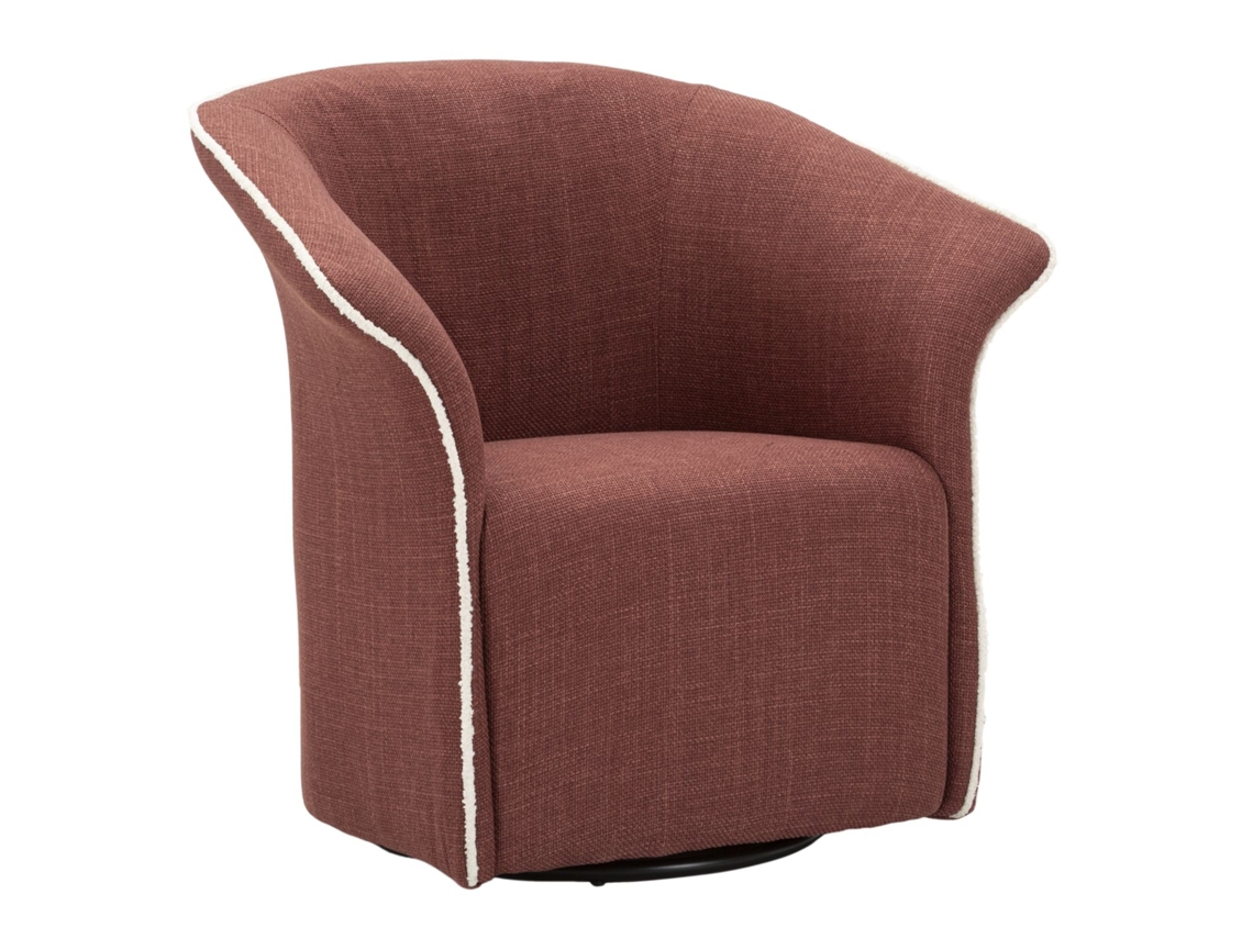 Cadeira Giratória Siena Bordeaux 83,5x66x80 Cm - Cadeira Estofada Com Base Giratória, Estrutura Em Ferro E Madeira, Design Elegante E Moderno.