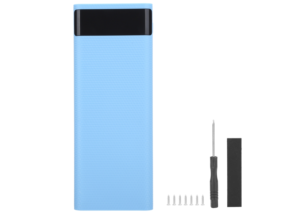 Carcaça Diy Power Bank Quick Charge 8x18650 Bateria Abs Usb Kit Shell Azul | S/MARCA