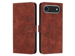 Capa De Couro Pu Com Suporte Para Iphone 17 Air E Estampa De Coração - Lingling