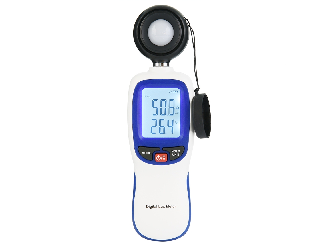 Luxímetro Digital Wt81 Portátil Medidor de Luz Iluminômetro Tester com Funções de Temperatura e Armazenamento de Dados
