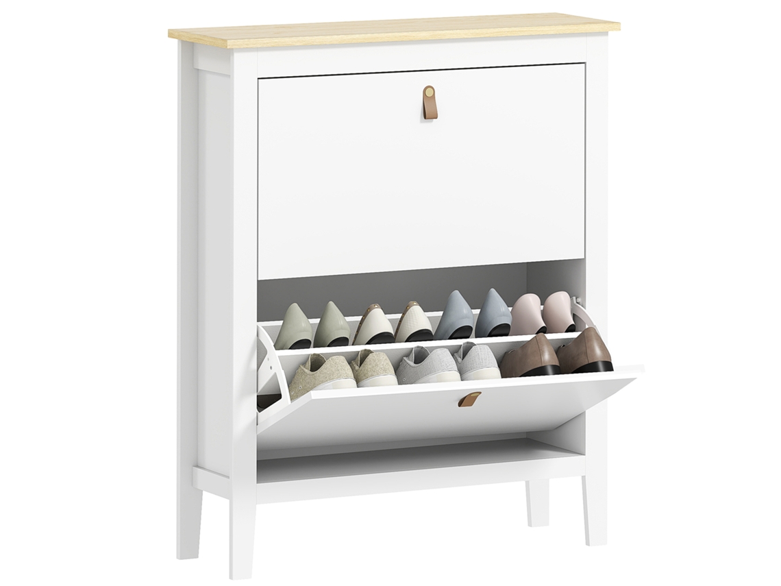 Sapateiro estreito com 2 compartimentos S/MARCA 80x24x95,5 cm Branco