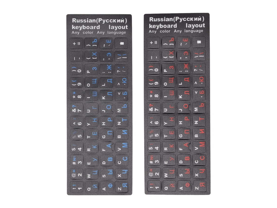 2pcs Adesivos de Teclado Russo à Prova de Água e Poeira para PC e Laptop 1 Azul 1 Vermelho | S/MARCA