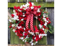 Laxiscreed Guirlanda De Flores Artificiais Para Portas, Decoração Para Dia Dos Namorados E Mãe, 40cm