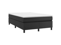 Cama Boxspring com Colchão 120x190 cm Couro Artificial Preto MAISON EXCLUSIVE
