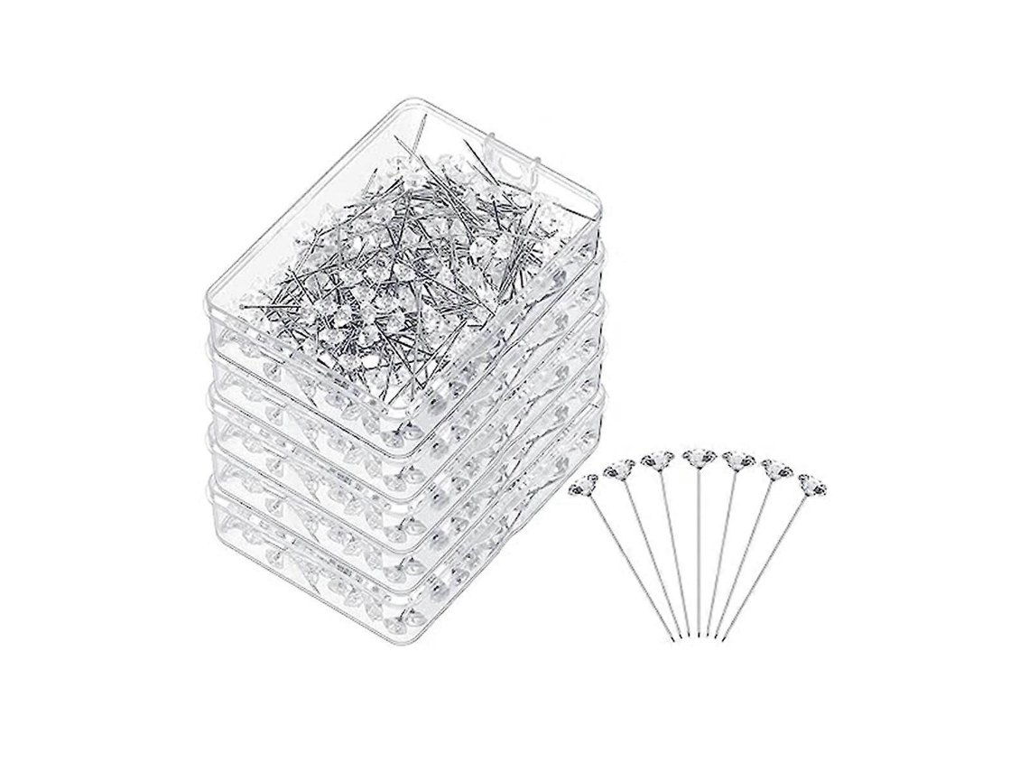 1000 Alfinetes Para Corsage E Boutonniere, 1,5 Polegadas, Alfinetes Para Buquê, Alfinetes De Flor Com Strass E Cristais
