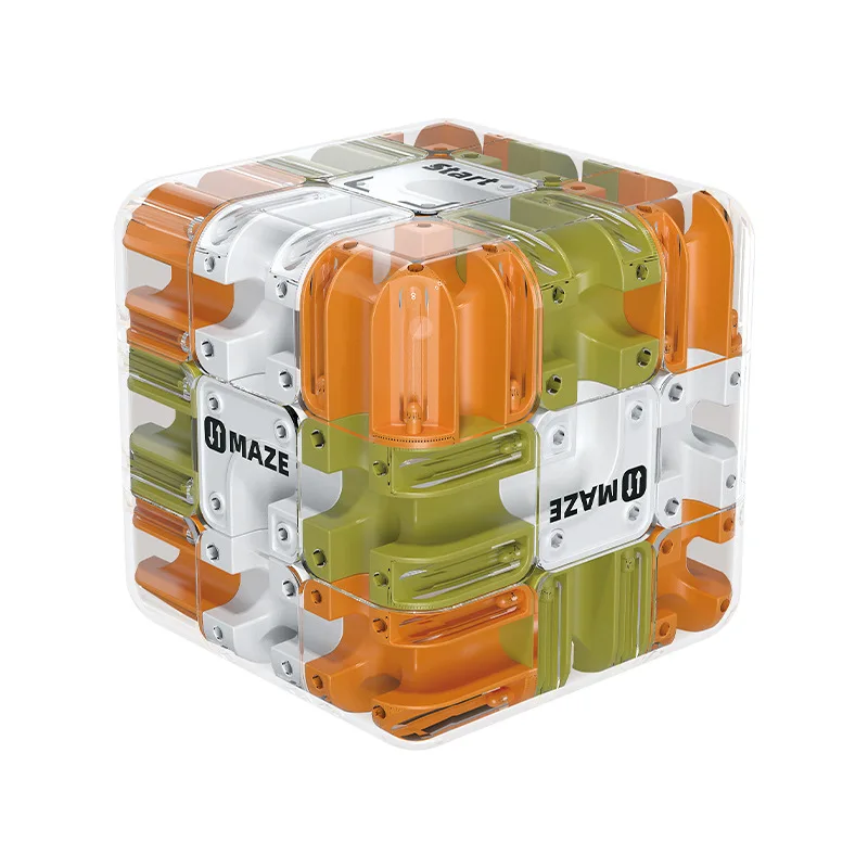 Cubo Labirinto 3d com Bola Rolante, Brinquedo de Quebra cabeça Lógico MDUG (verde Militar)
