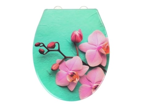 Assento sanitário - Allstar - Orquídea - Madeira - MDF - Multicolor