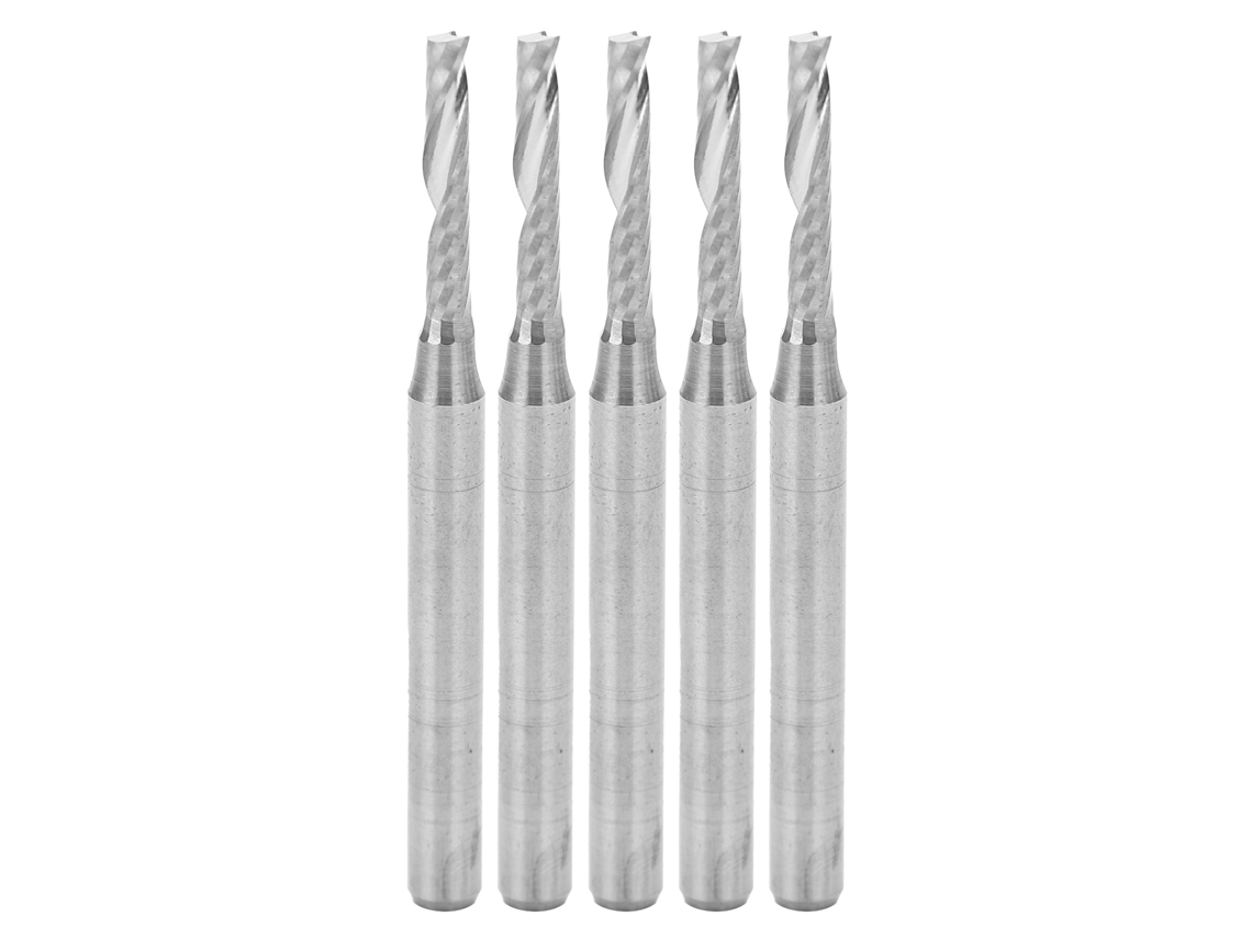 5pcs Fresa Cnc De Aço Tungstênio De Espiral Com 1 Gola 3.175x2x12x38mm