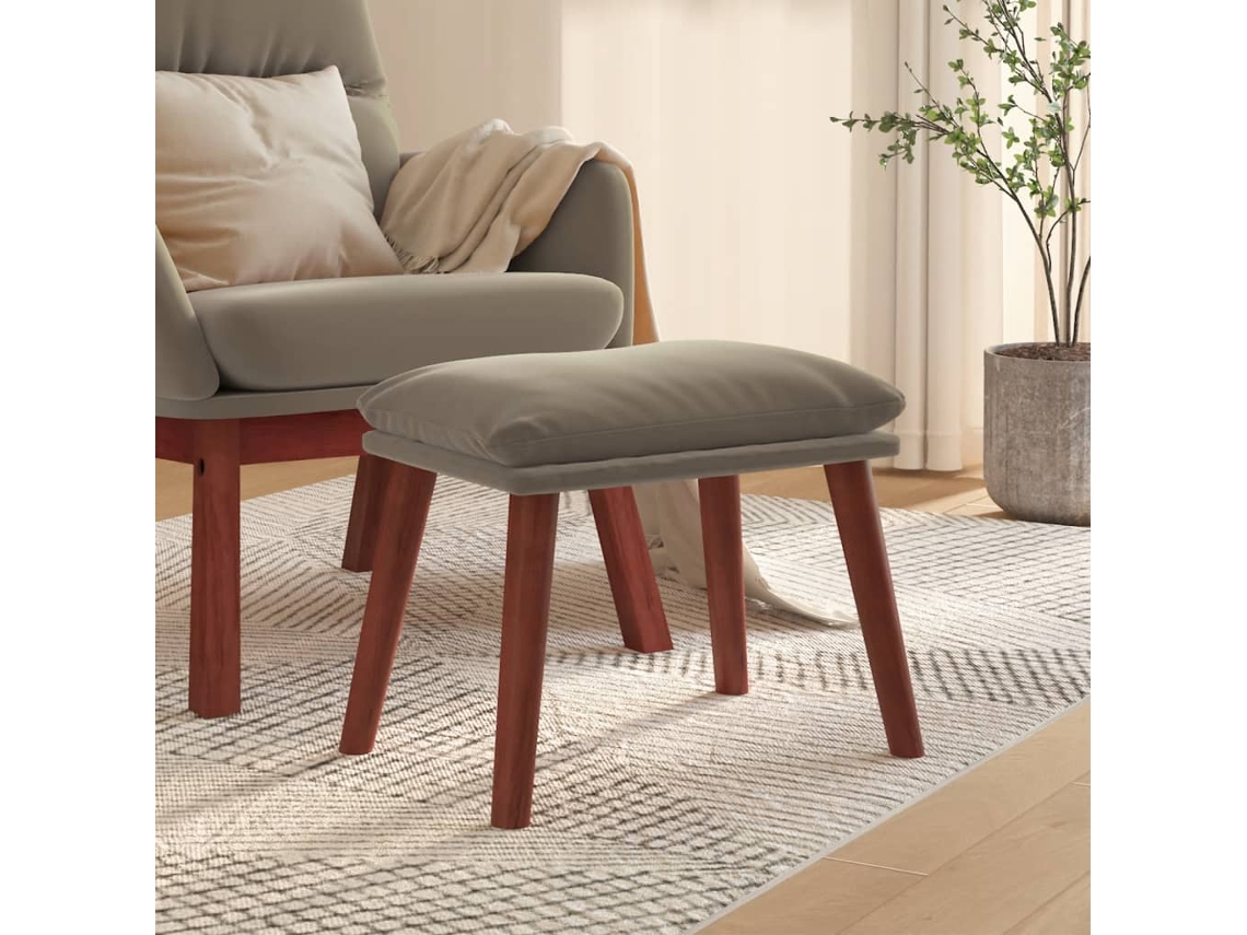 Vidaxl Apoio De Pés 45x29,5x35 Cm Veludo Cinzento-claro