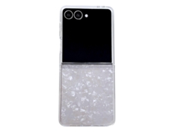 Capa Para Celular Com Textura De Concha Perolada Para Samsung Galaxy Z Flip7