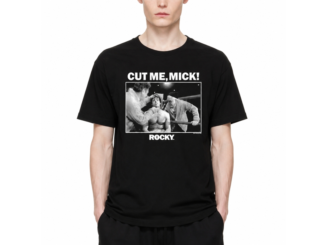 Rockinstone Rocky Movie Cut Mick Black Adult T-shirt Size:m