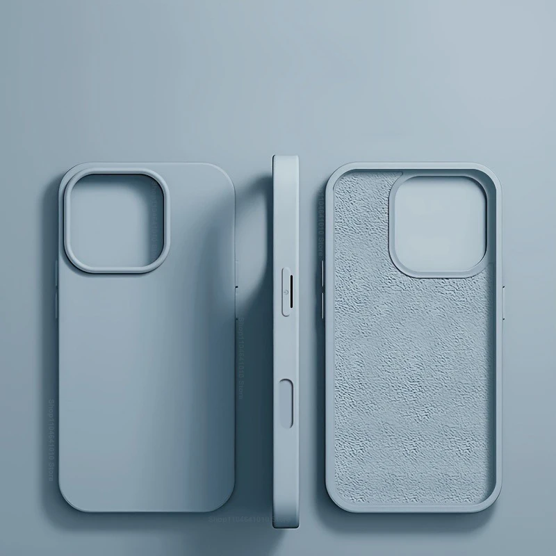 Capa De Celular De Luxo Em Silicone Líquido Para Iphone 11 Pro Max (azul Claro), Capa Macia À Prova De Choque.