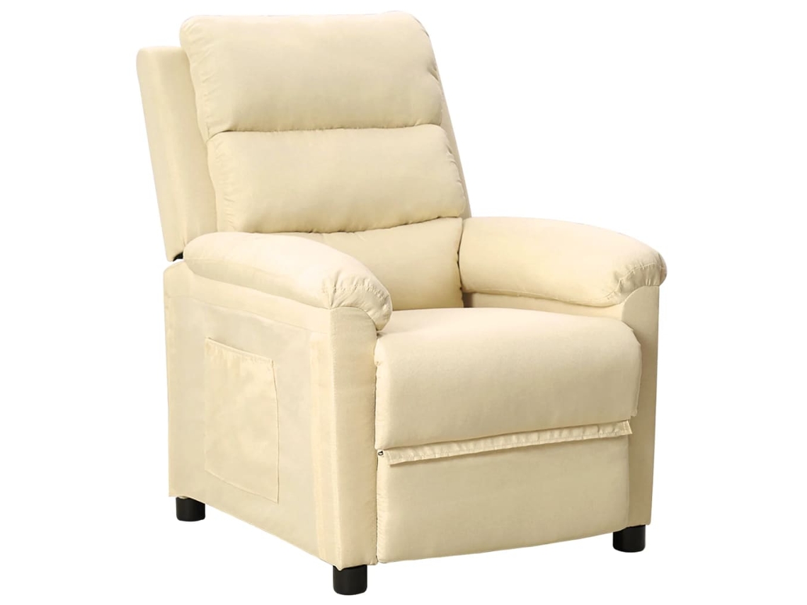 Vidaxl Poltrona Reclinável Tecido Cor Creme