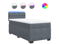Box Spring Bed, Box Spring Beds Vidaxl Cinzeto Veludo (90 X 190 Cm)