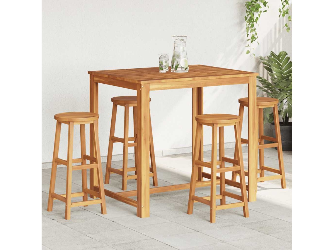 Vidaxl Bancos De Bar 4 Pcs Madeira De Acácia Maciça