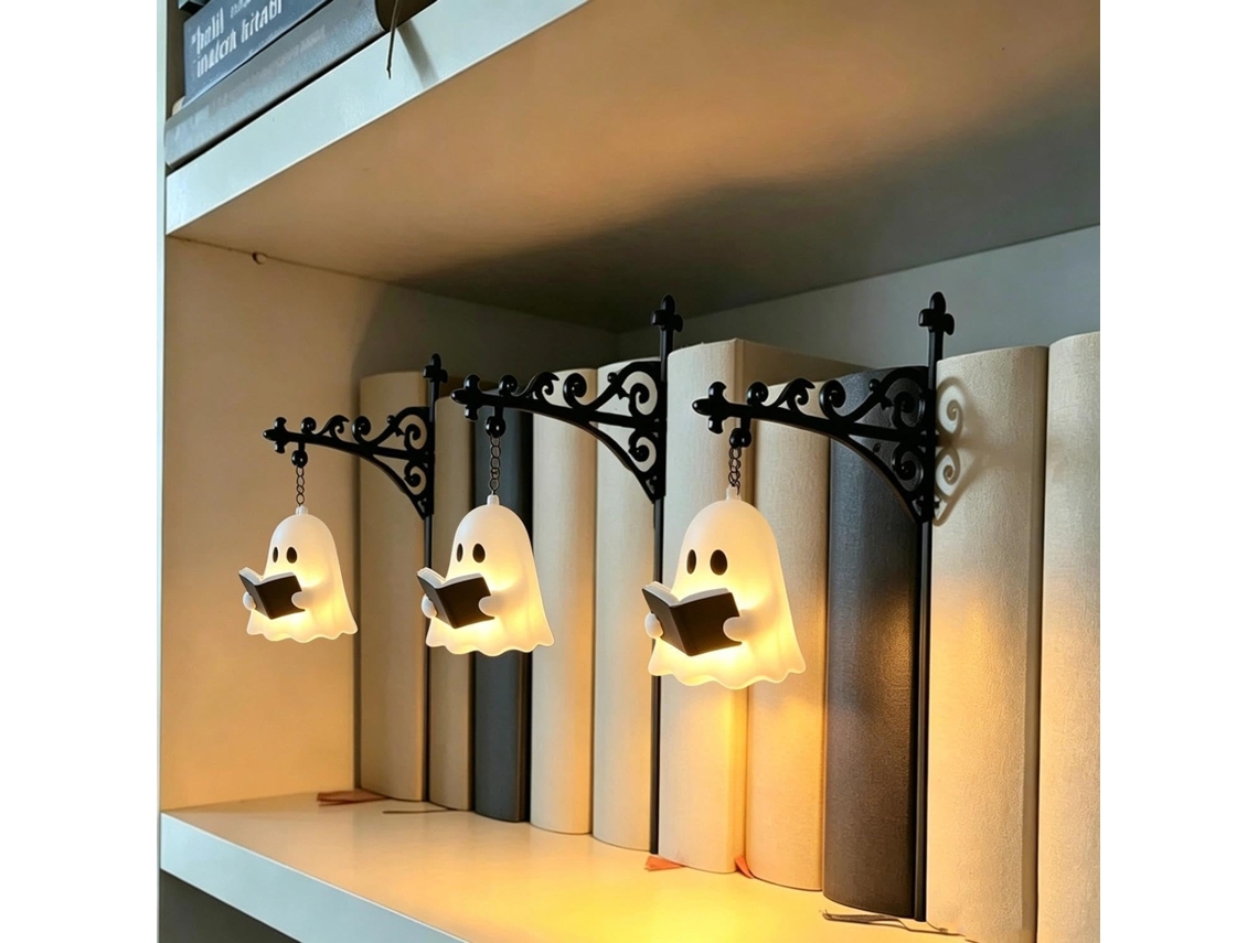 Lanterna Fantasma Para Estante De Livros, Luz Mágica Leitura Cantinho