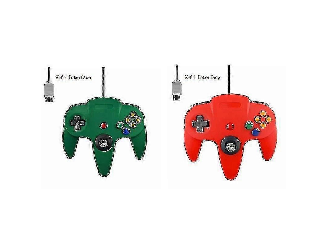 Pacote Com 2 Controles Clássicos Com Fio Para N64, Jogos Retrô De 64 Bits, Joystick De Substituição Ly Ebike