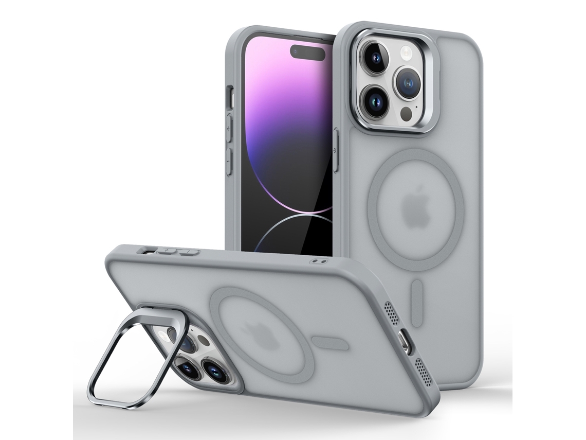 Zsanfs Capa Para Iphone 15 Pro Max, Compatível Com Magsafe, Cor Cinza