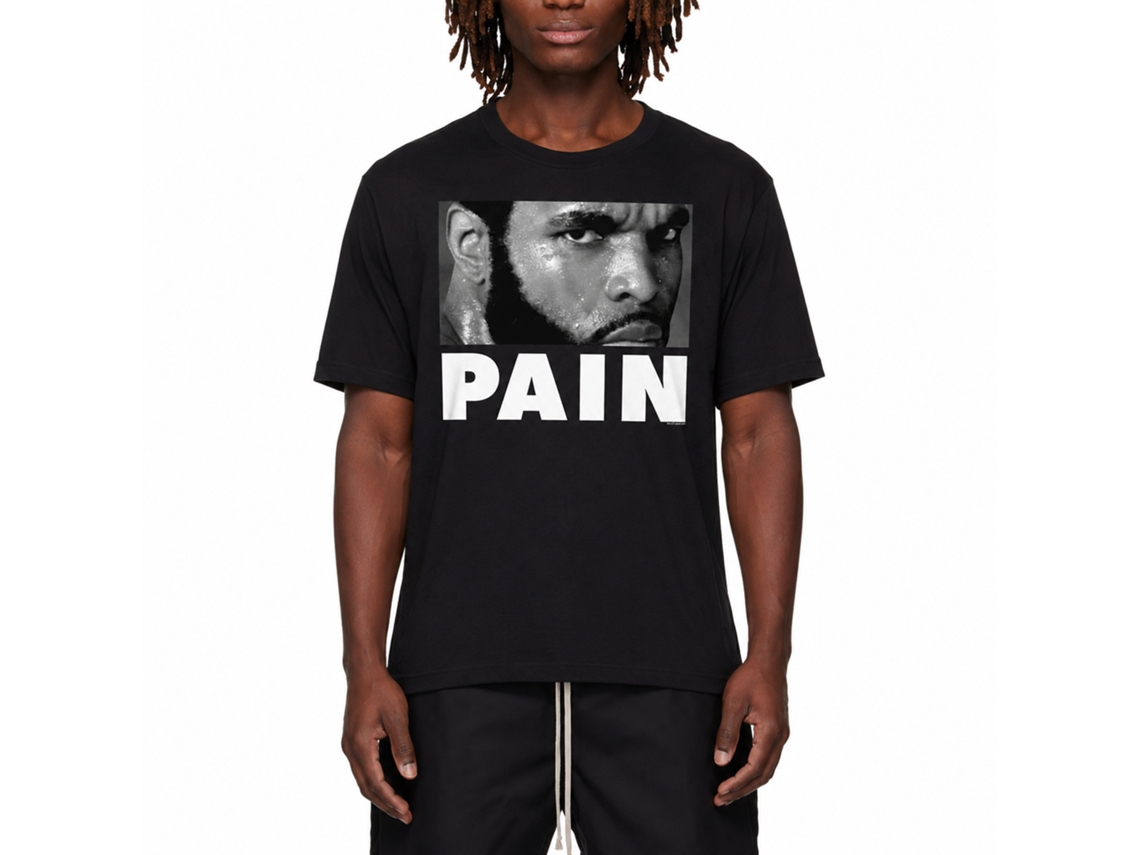 Rockinstone Rocky Movie Clubber Pain Black Adult T-shirt Size:l