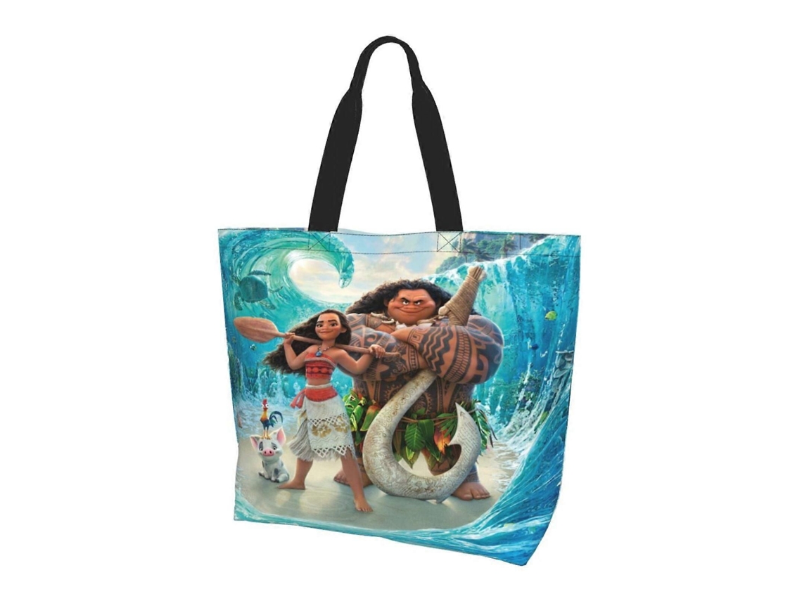 Cartoon Moana Totes Bag Compras Bolsas de Ombro para Mulheres Dobrável Trabalho de Viagem Grande Reutilizável Portátil Bolsa de Compras GOKOCO