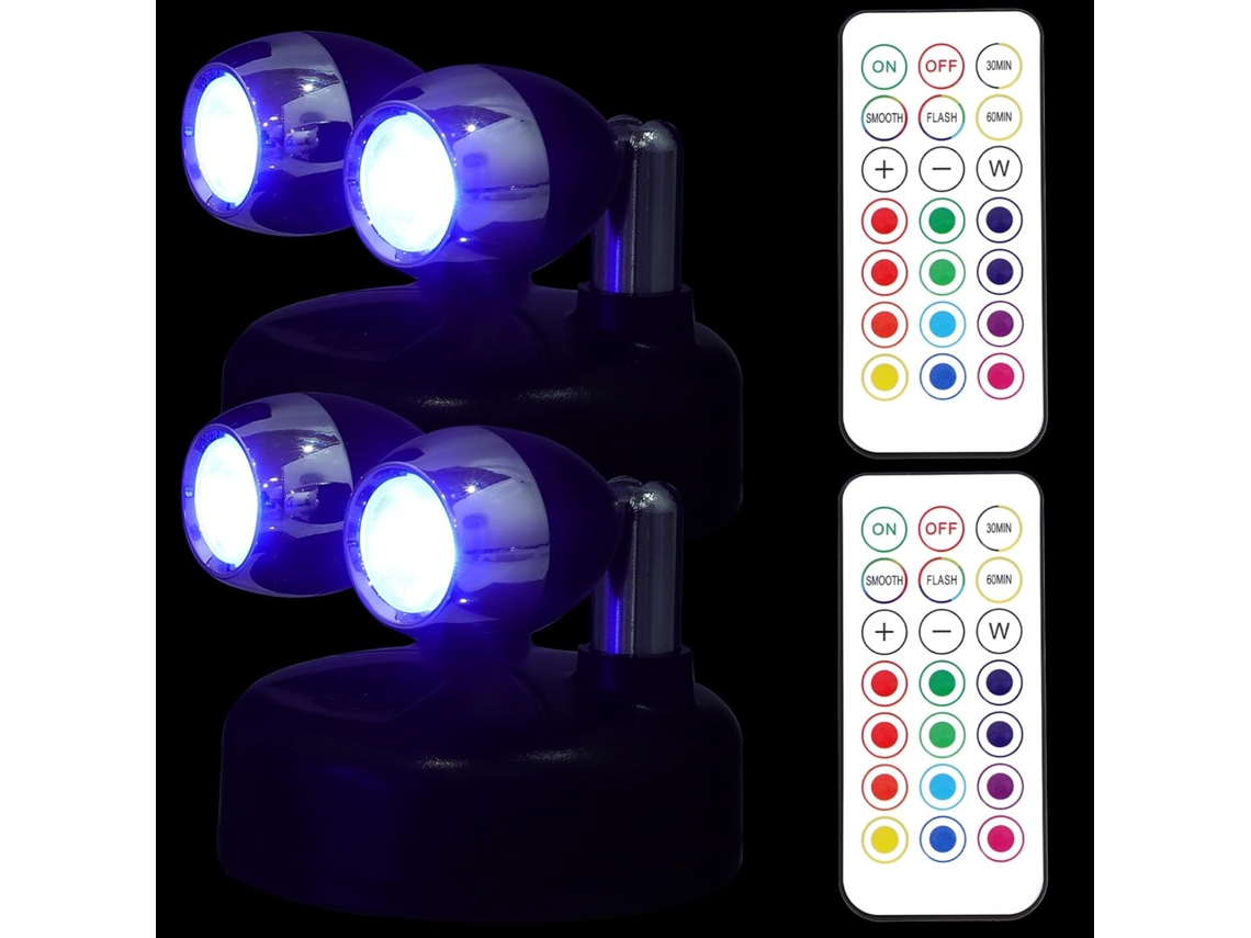 Conjunto de 2 Luminárias de Led para Interiores com Controle Remoto e Ângulo Ajustável para Corredores e SFUSHOS
