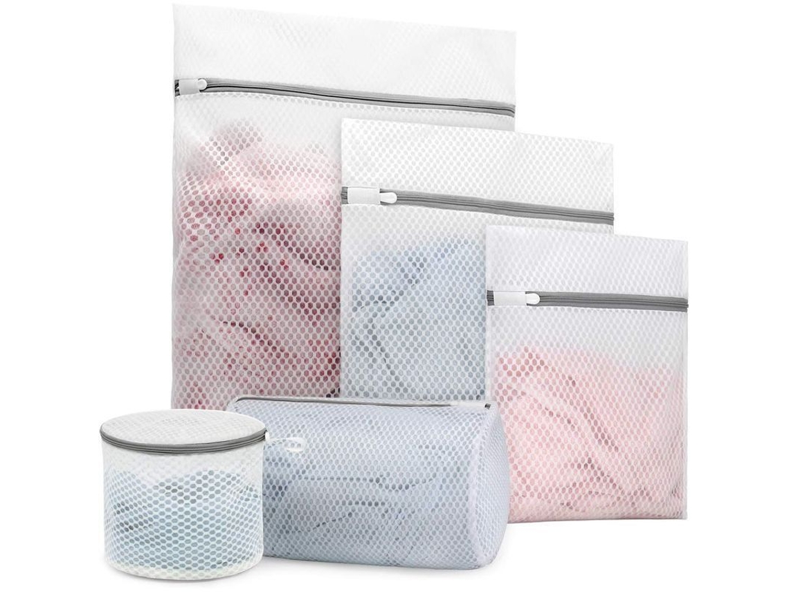 5 Bolsas de Lavanderia de Malha em Favo de Mel, Duráveis, para Roupas Delicadas, 5 Tamanhos