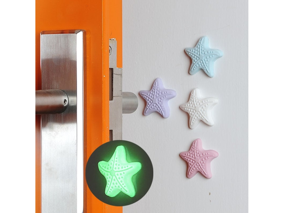 Puxador De Silicone Para Armário Que Brilha No Escuro, Amortecedor Autoadesivo Em Formato De Estrela Do Mar Para Sala De Estar, Banheiro, Cozinha, Qua
