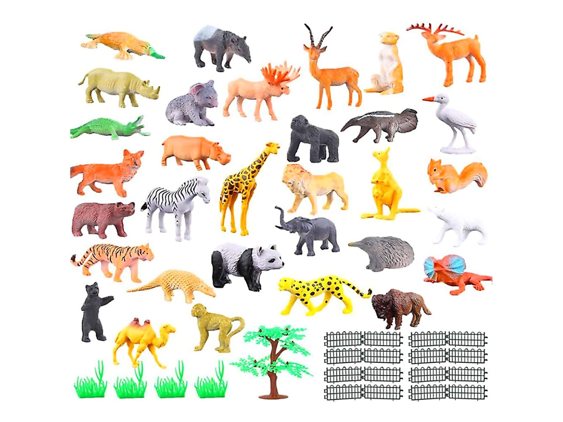 Mali conjunto de 53 Peças de Animais Selvagens em Pvc Mini Figuras Brinquedos Educativos Presente para Crianças
