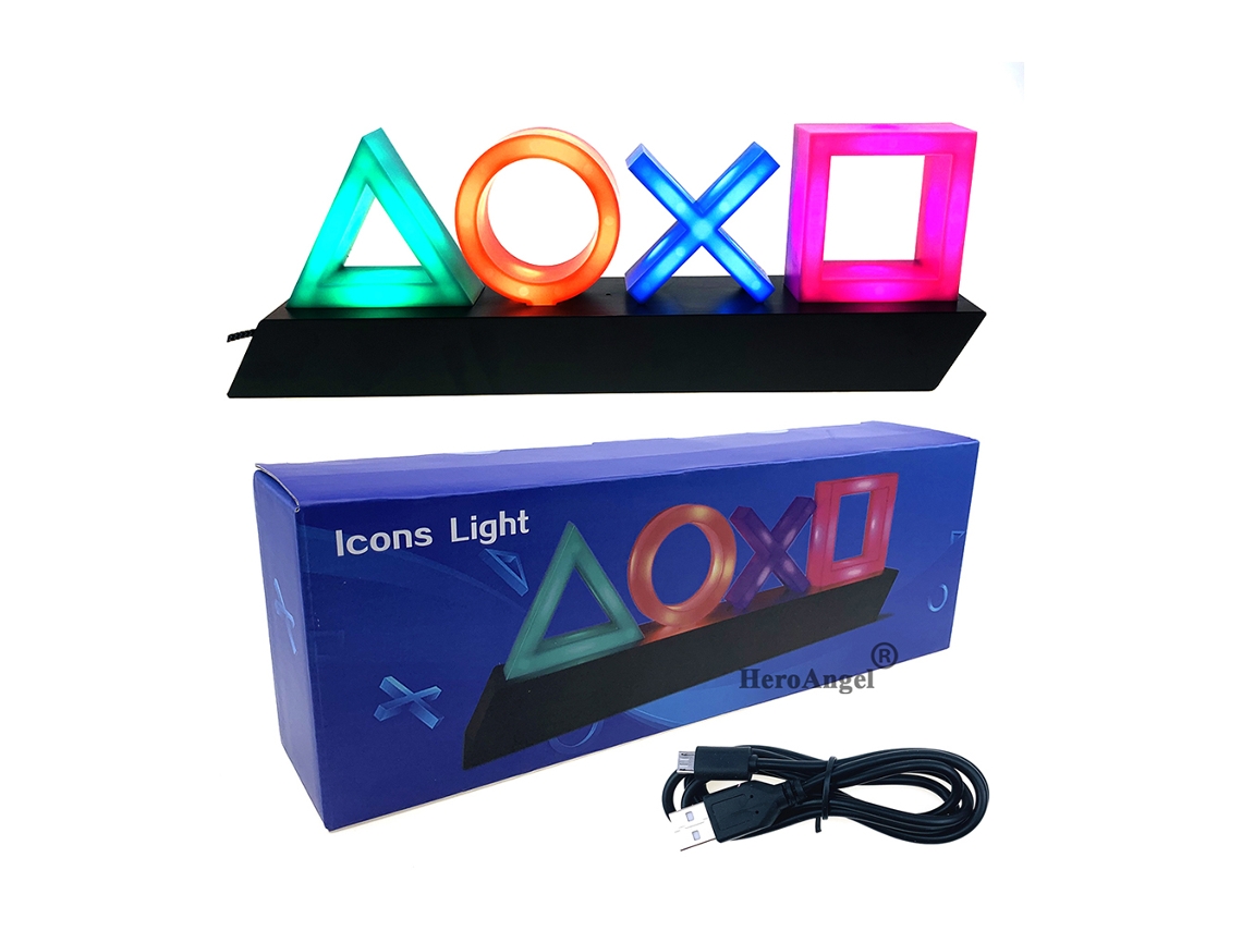 Ícone De Jogo Light Para Ps4/ps5 Controle De Voz Lâmpada Decorativa Para Jogador De Playstation Viewleaf