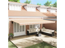 Vidaxl Toldo Retrátil Multicolor 600 × 350 Cm Tecido E Alumínio