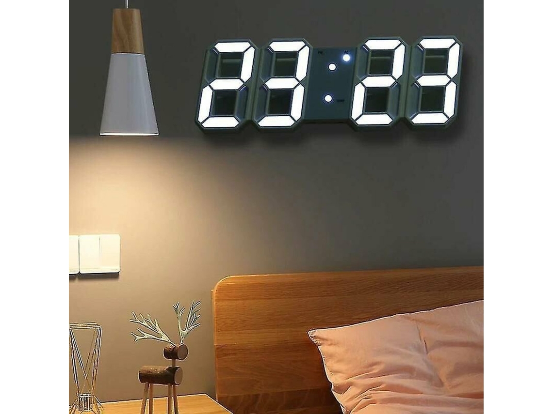 Relógio Led 3d Grande Usb Múltiplas Cores Decoração Casa ZYBLSSBB