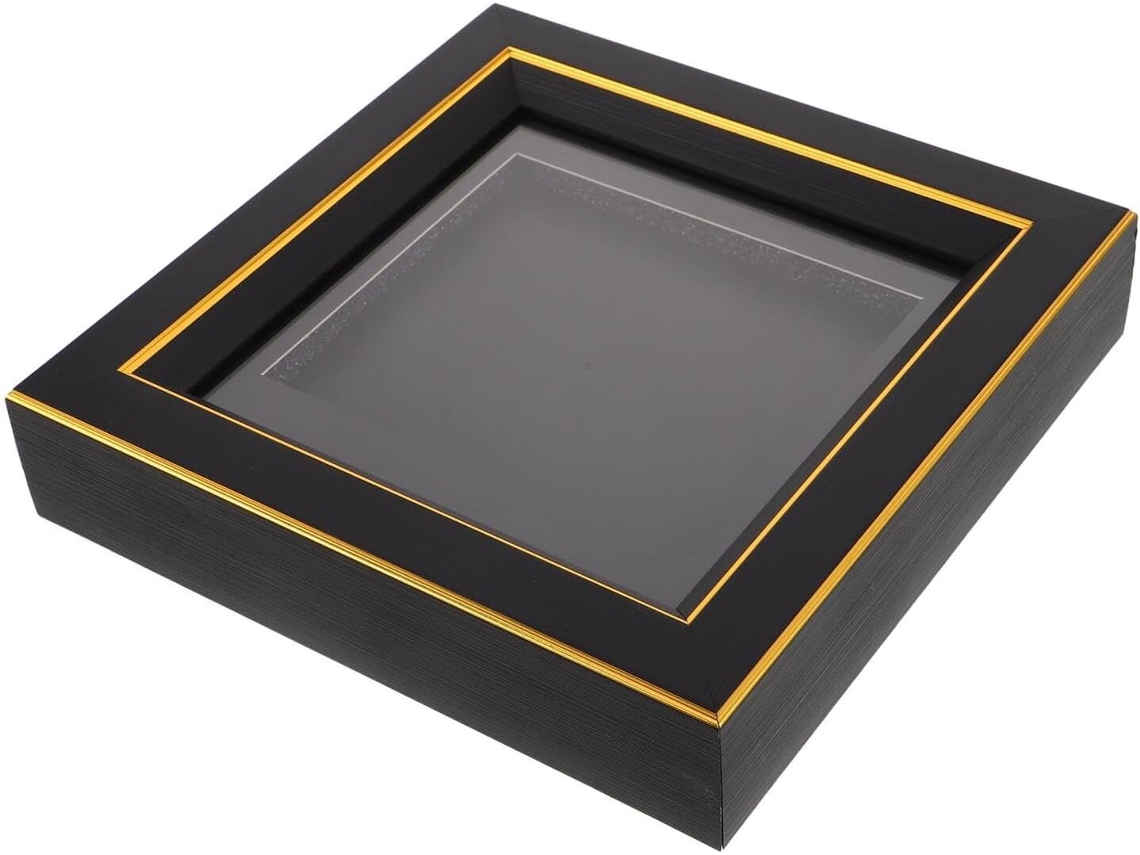Moldura De Madeira Maciça Preta Com Passe-partout, Suporte Decorativo Para Exibir Álbuns De Música.