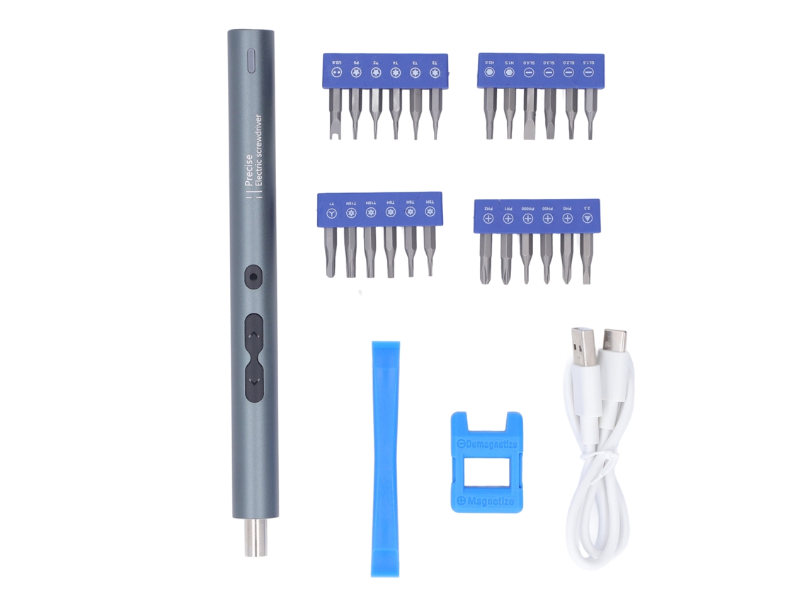 Kit De Parafusadeira Elétrica 28 Em 1 Com Carregamento Usb 3.7v - Ferramenta Precisa Para Reparação De Celulares E Computadores